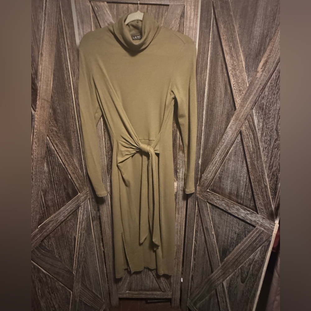Lauren Ralph Lauren  Olive Green Long Sleeve Dress